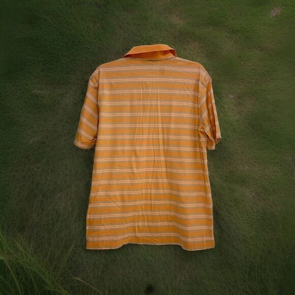 Masters Collection Orange Blue Striped Jersey Polo Sz L  Golf - Picture 2 of 4